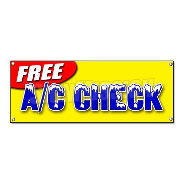 Signmission FREE A/C CHECK BANNER SIGN air conditioning ac auto repair car shop B-Free Ac Check - main